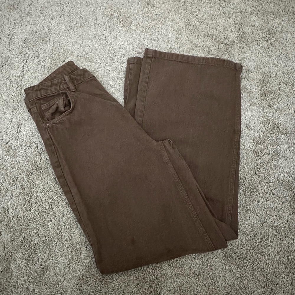 Brown wide leg Bershka jeans